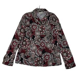 Christopher & Banks Geometric Print Jacket Blazer Full Zip Collared Womens Sz XL